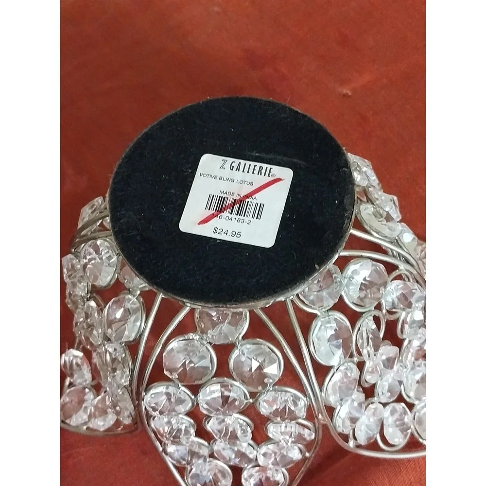 Z Gallerie Crystal Bling Lotus Flower Candle Holder perfect w Tea Light GORGEOUS
